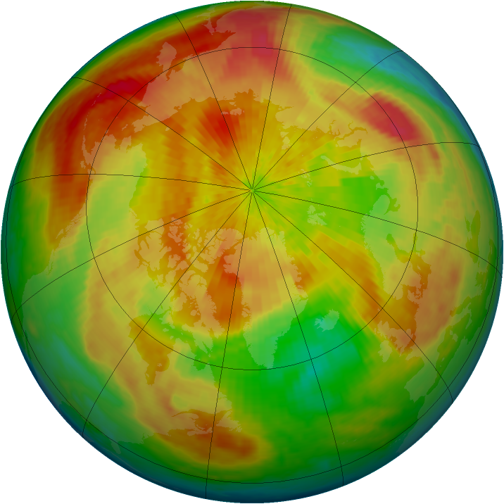 Arctic ozone map for 07 April 2004